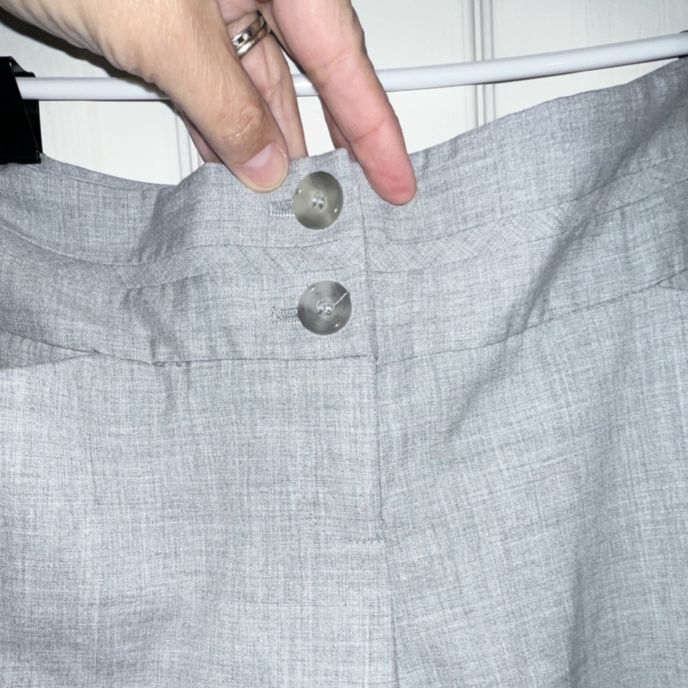 The Limited Drew Fit Dress Pants Gray, Wide Leg, 4 SHORT, Low Rise Double Button - Picture 3 of 15